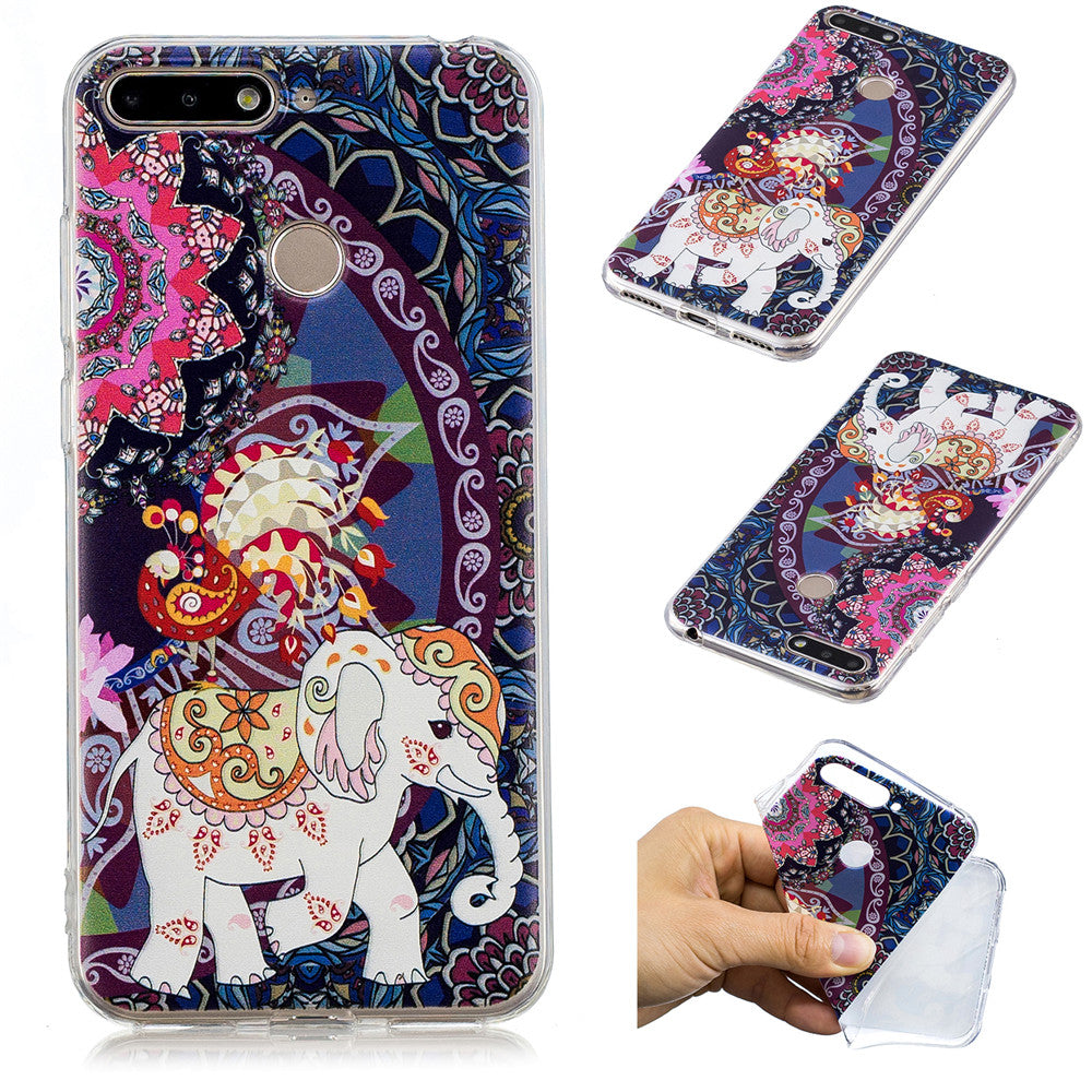 Huawei Honor 7A/Huawei Y6 2018 Cute Pattern Painted TPU Soft Shockproof Case