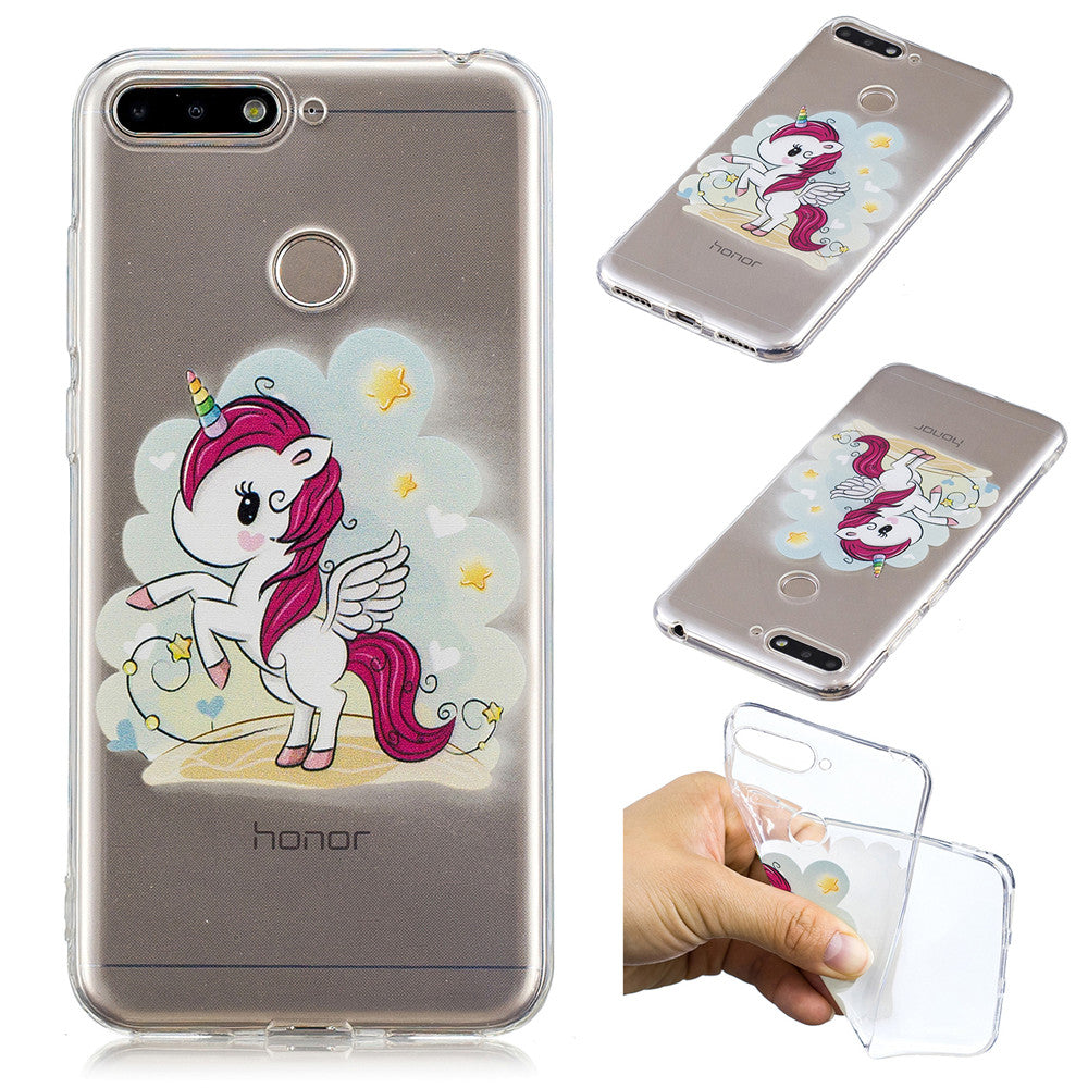 Huawei Honor 7A/Huawei Y6 2018 Cute Pattern Painted TPU Soft Shockproof Case
