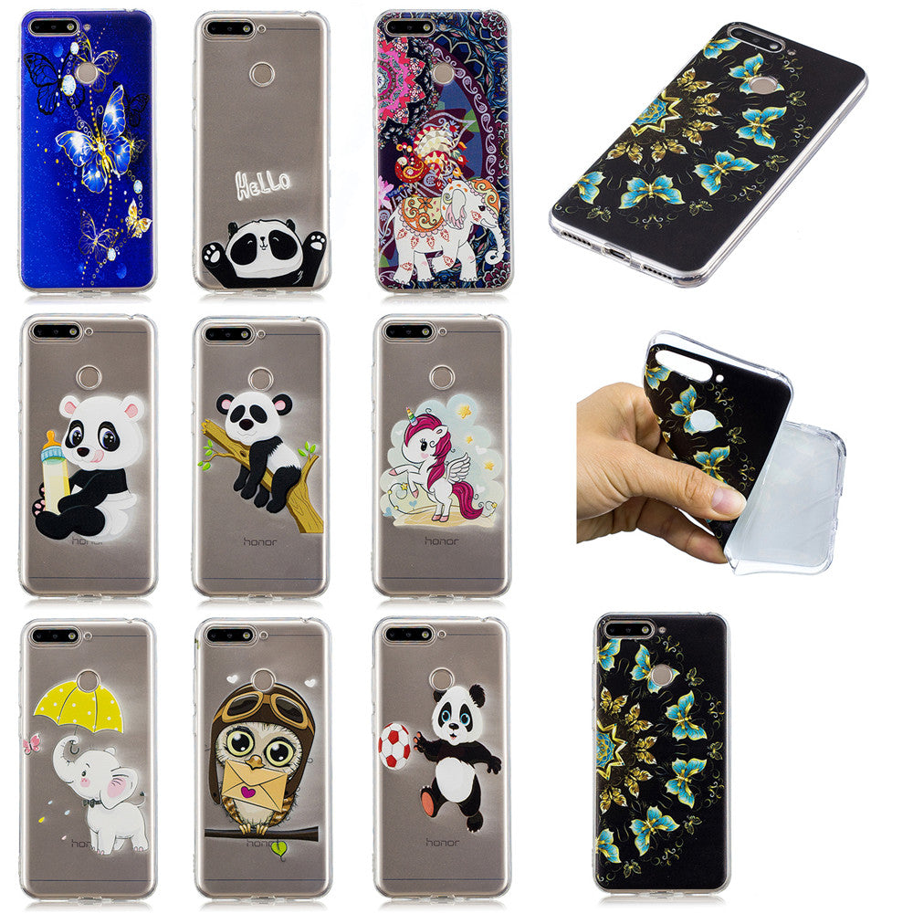 Huawei Honor 7A/Huawei Y6 2018 Cute Pattern Painted TPU Soft Shockproof Case