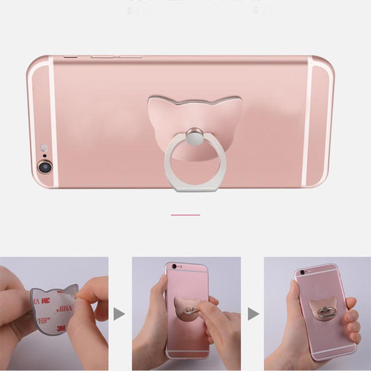 360 Degree Finger Ring Mobile Phone Smartphone Stand Holder Cute Cats Design