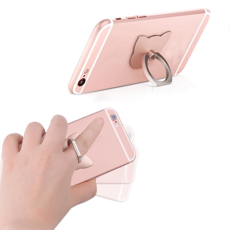 360 Degree Finger Ring Mobile Phone Smartphone Stand Holder Cute Cats Design