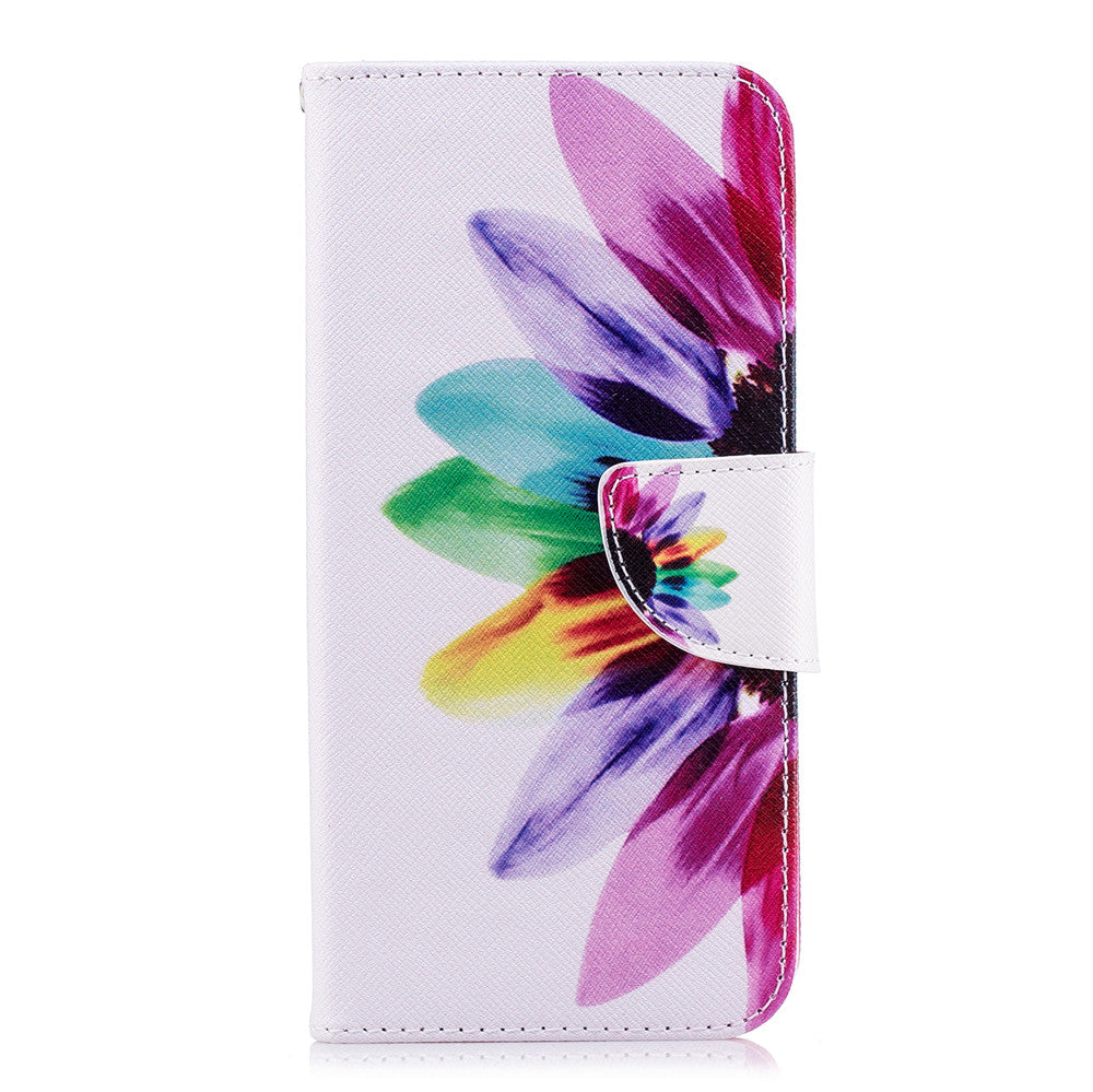 PU Leather Case For Huawei Honor 7A Fashion Colorful Wallet Painted Cover With Stand Card Slot