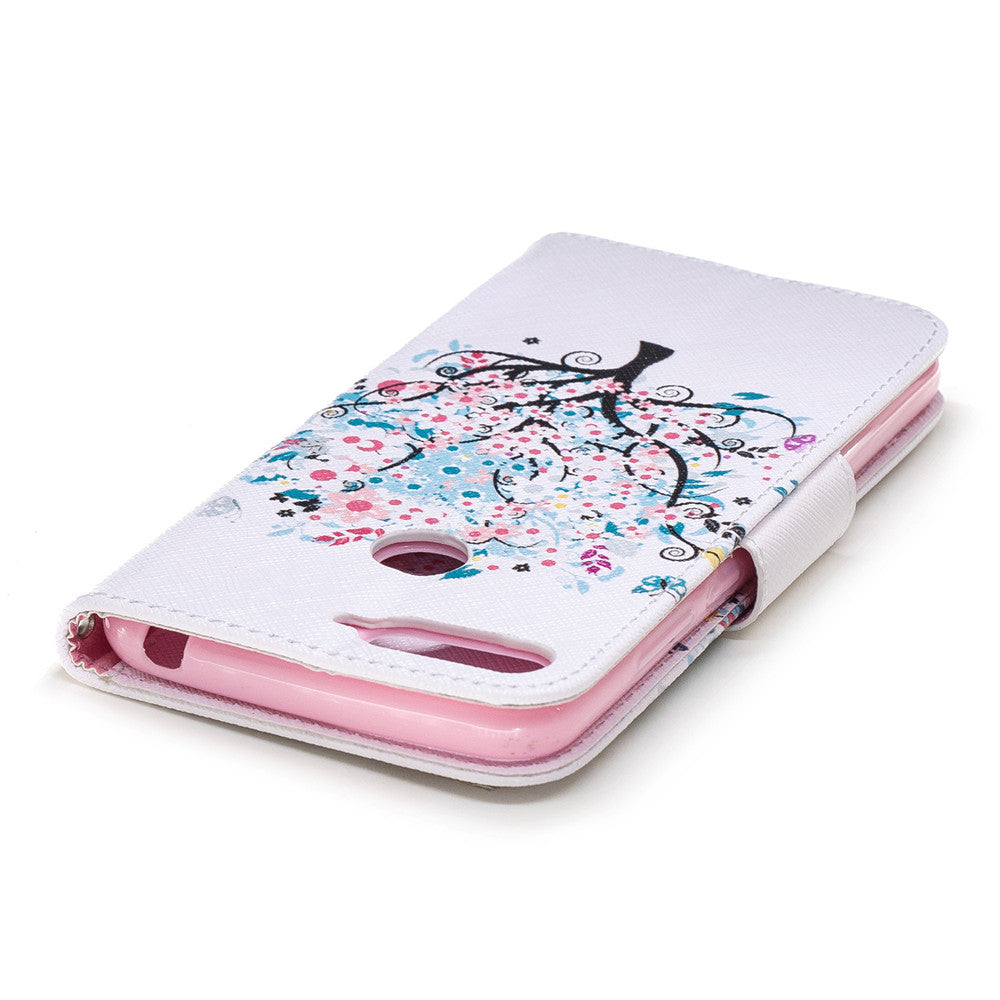 PU Leather Case For Huawei Honor 7A Fashion Colorful Wallet Painted Cover With Stand Card Slot