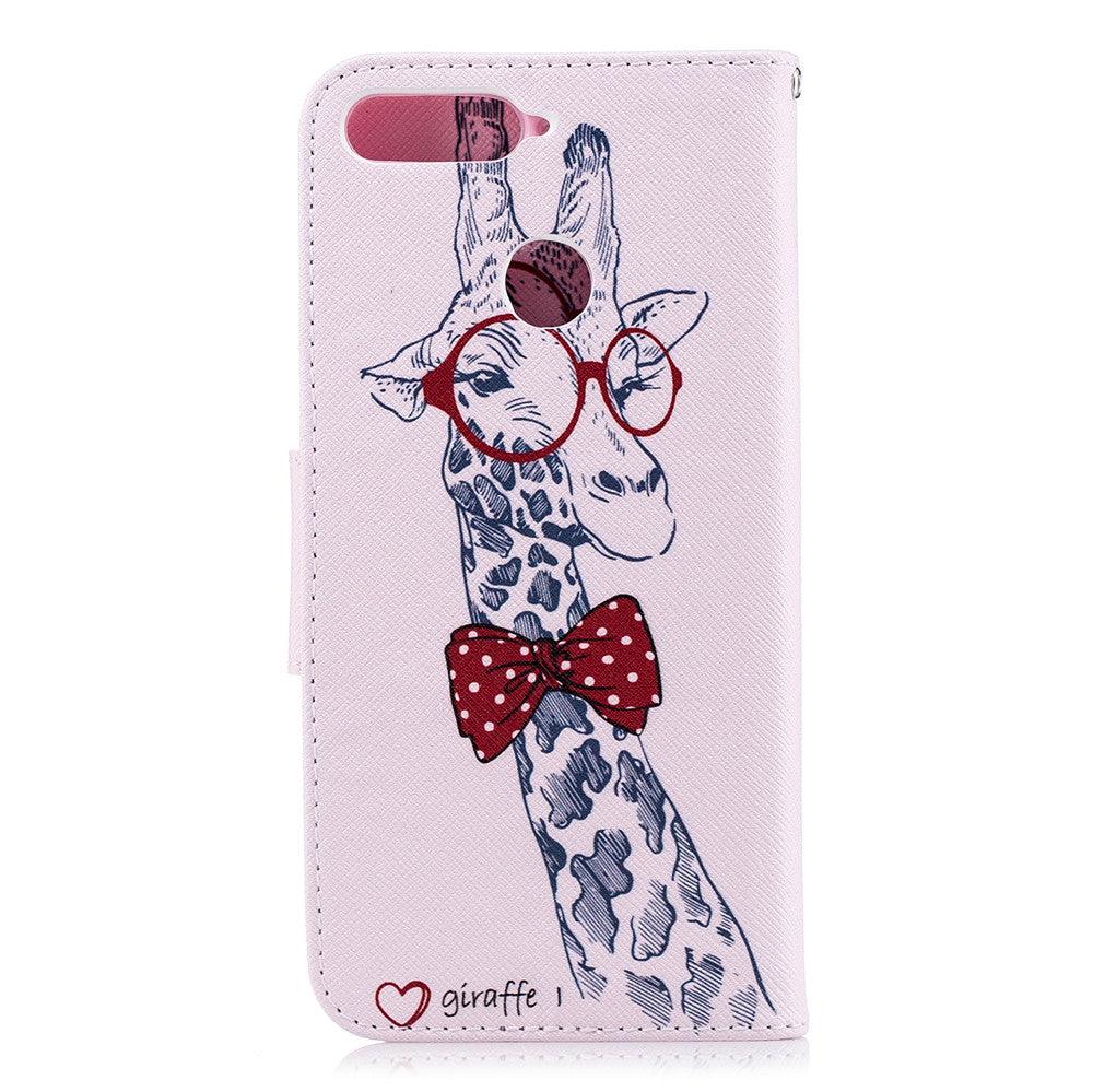 PU Leather Case For Huawei Honor 7A Fashion Colorful Wallet Painted Cover With Stand Card Slot