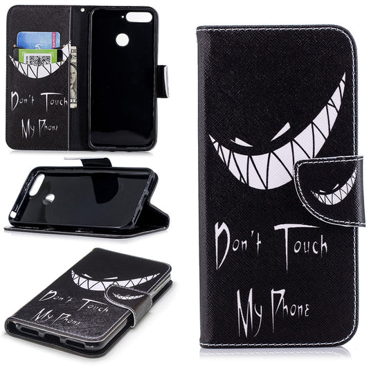 PU Leather Case For Huawei Honor 7A Fashion Colorful Wallet Painted Cover With Stand Card Slot