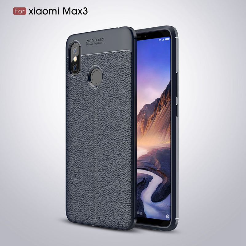 Quality Litchi Texture Soft TPU Case for Xiaomi Mi Max 3 Cover Silicone Case for Xiaomi Max 3 Mi Max3 Back Cover