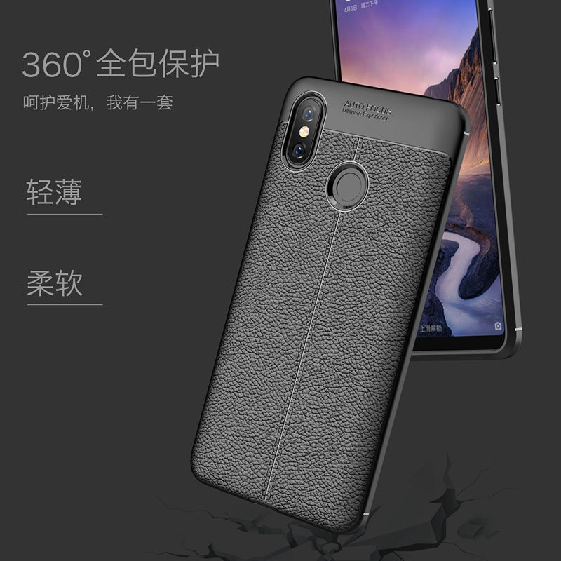 Quality Litchi Texture Soft TPU Case for Xiaomi Mi Max 3 Cover Silicone Case for Xiaomi Max 3 Mi Max3 Back Cover