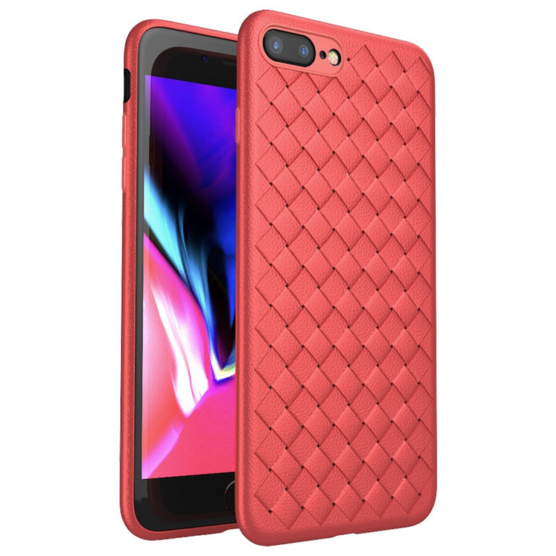 Grid Woven Silicone Case for Apple iPhone 7 8 Plus Luxury Ultra Thin Soft Phone Cases for iPhone 8 4.7/5.5 Back Case
