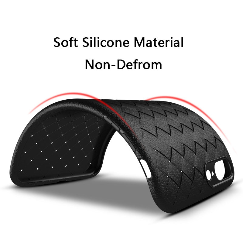 Grid Woven Silicone Case for Apple iPhone 7 8 Plus Luxury Ultra Thin Soft Phone Cases for iPhone 8 4.7/5.5 Back Case