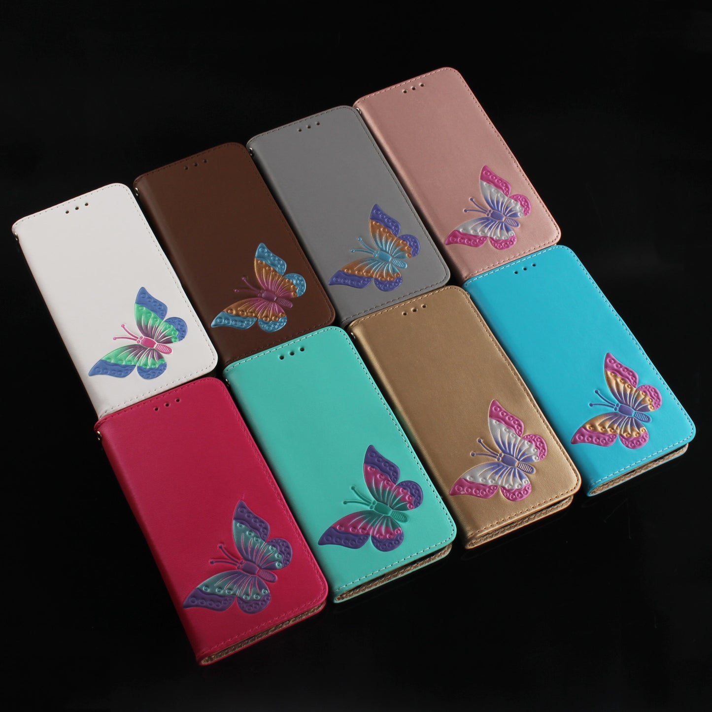 Luxury Leather Cases For Nokia 7 Plus 3D Cartoon Butterfly Flip wallet Phone Case