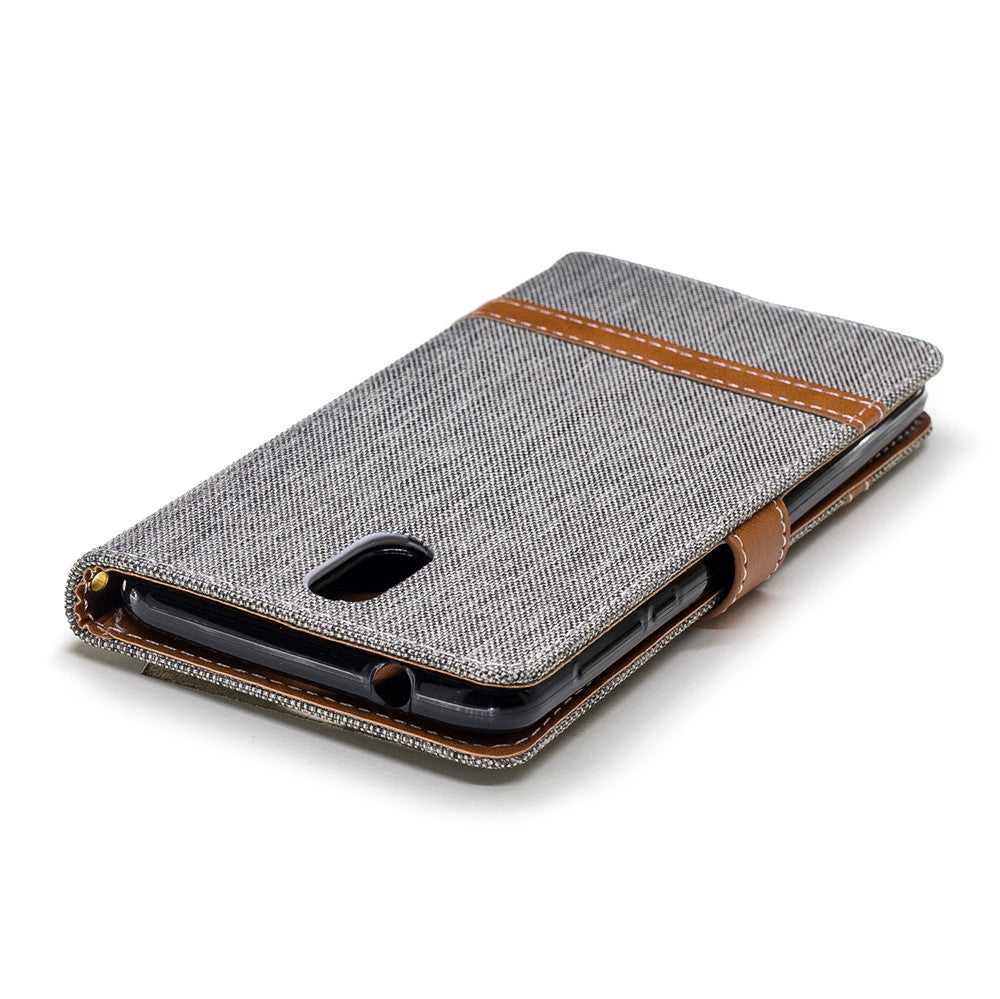 Nokia 3.1 2018 Stand Case Wallet Card Slots Denim Jeans Leather Case With Stand