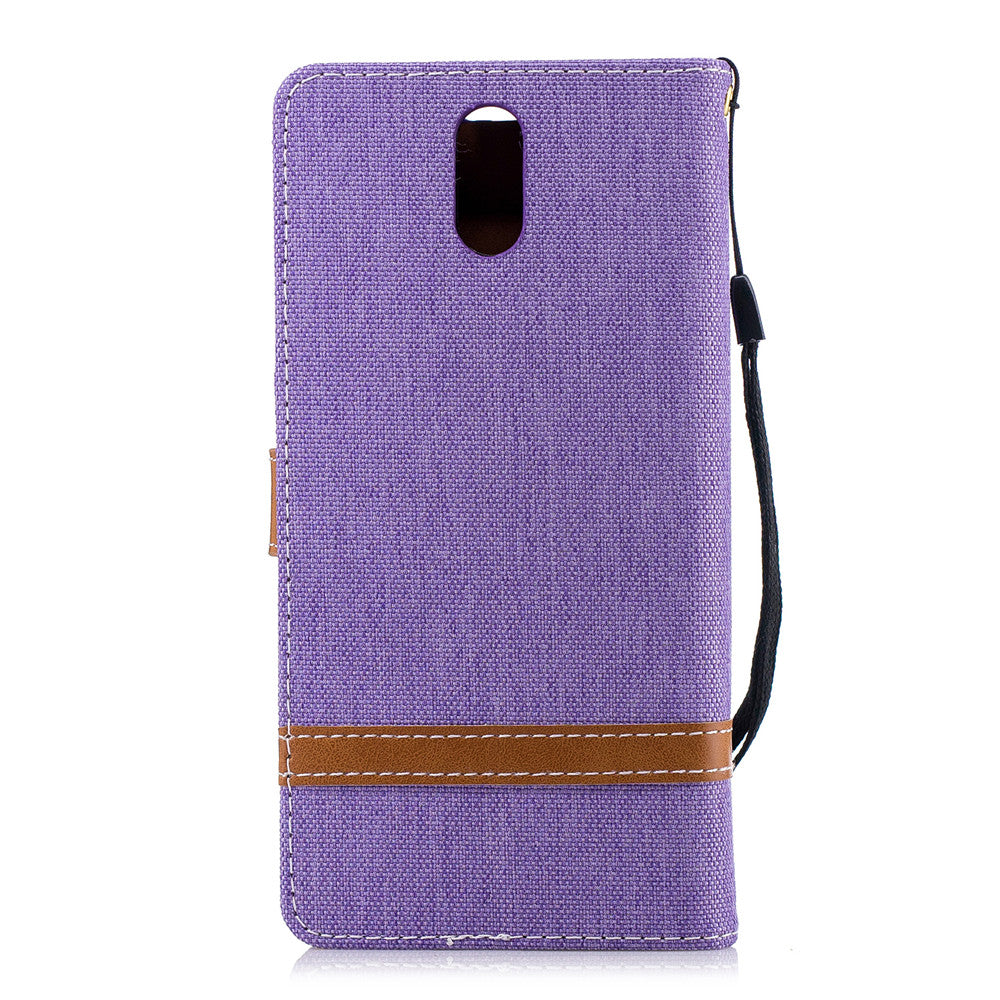 Nokia 3.1 2018 Stand Case Wallet Card Slots Denim Jeans Leather Case With Stand