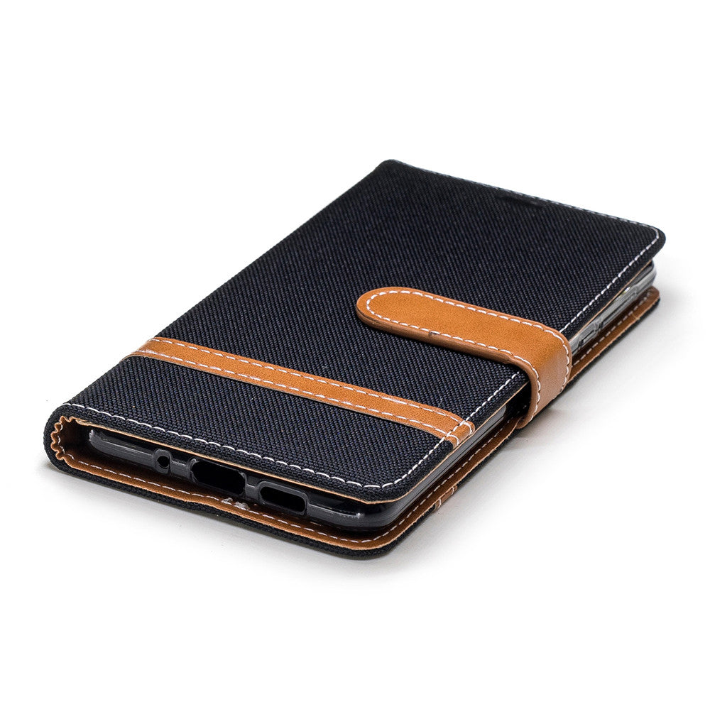 Nokia 3.1 2018 Stand Case Wallet Card Slots Denim Jeans Leather Case With Stand
