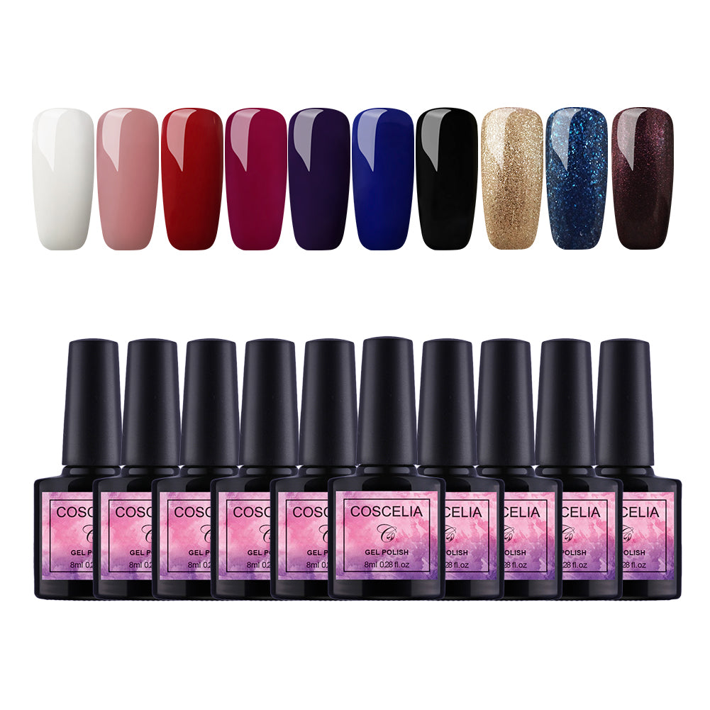 36W Nail Dryer Lamp 10 pcs Nail Polish UV Gel Nail Art Decoration Set