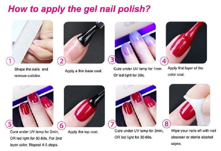 36W Nail Dryer Lamp 10 pcs Nail Polish UV Gel Nail Art Decoration Set