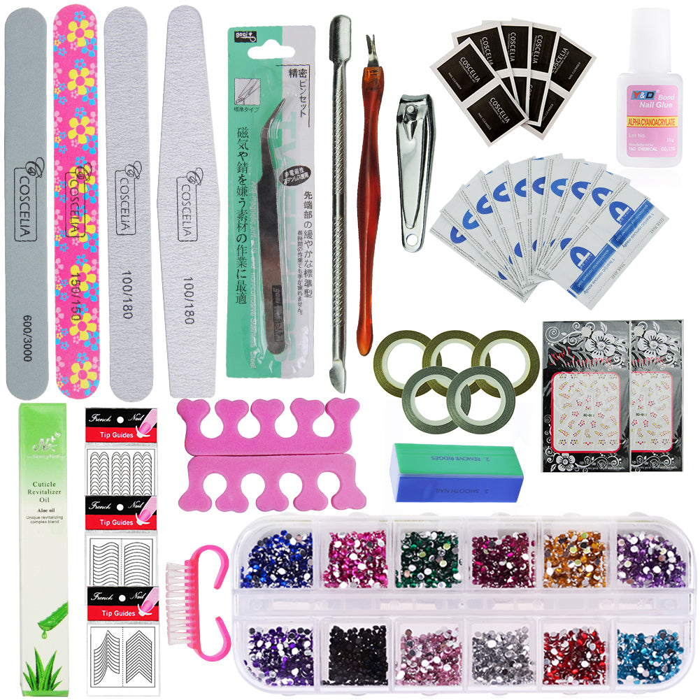 36W Nail Dryer Lamp 10 pcs Nail Polish UV Gel Nail Art Decoration Set