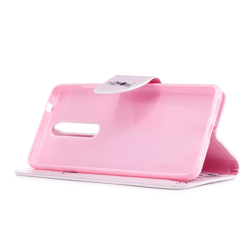 PU Leather Case For Nokia 5.1 2018 Fashion Colorful Wallet Painted Cover With Stand Card Slot