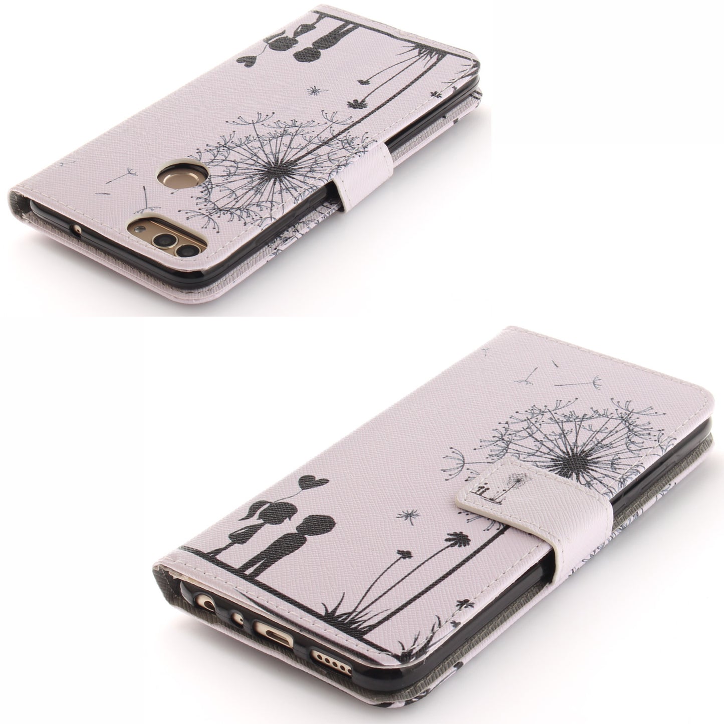 Huawei P Smart/Huawei Honor 9 Lite Phone Case Pattern Printed Flip Magnetic Wallet Card Slot Soft Protective Cover