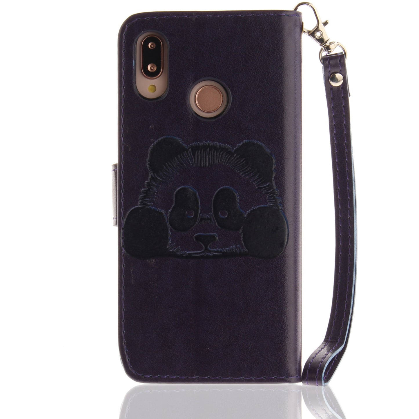 3D Embossing Panda Design For Huawei P20 Lite PU Leather Wallet Flip Cover Stand Card Slot Soft With Strap