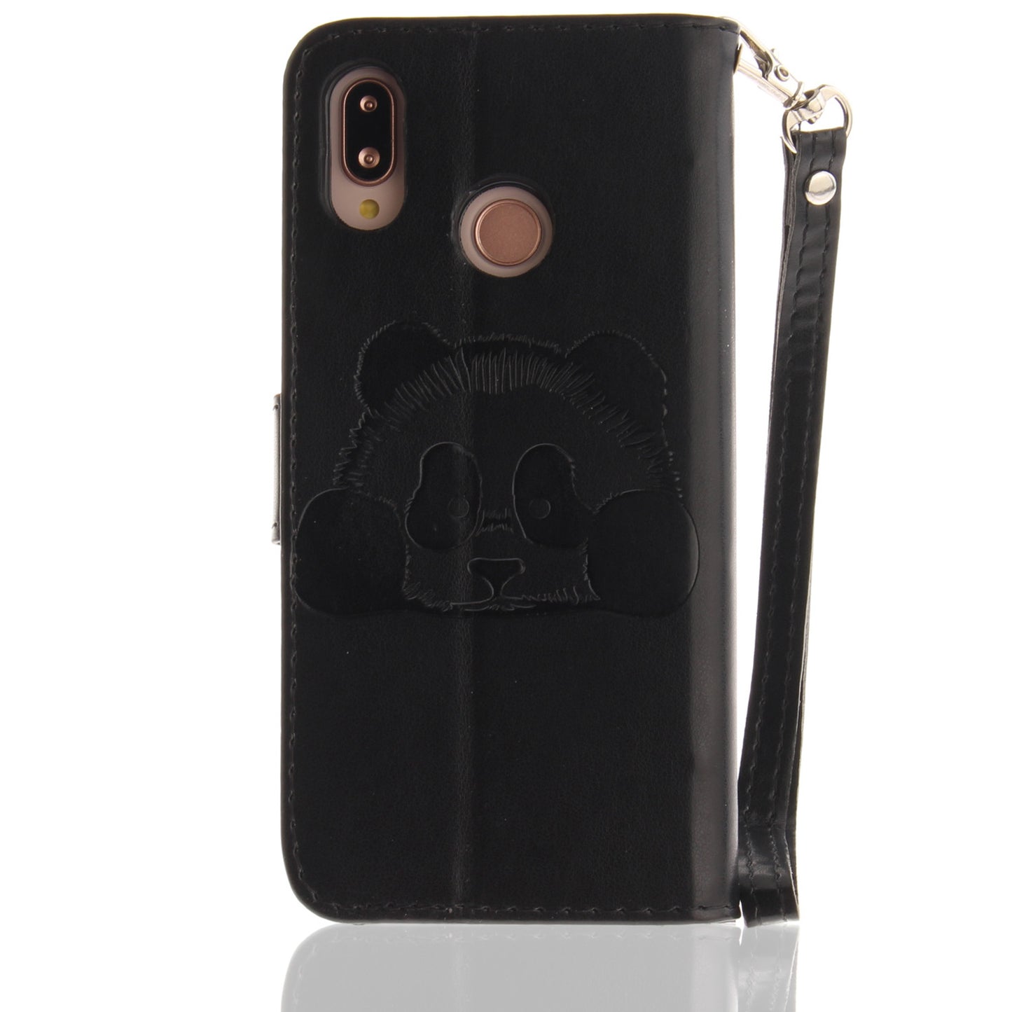 3D Embossing Panda Design For Huawei P20 Lite PU Leather Wallet Flip Cover Stand Card Slot Soft With Strap