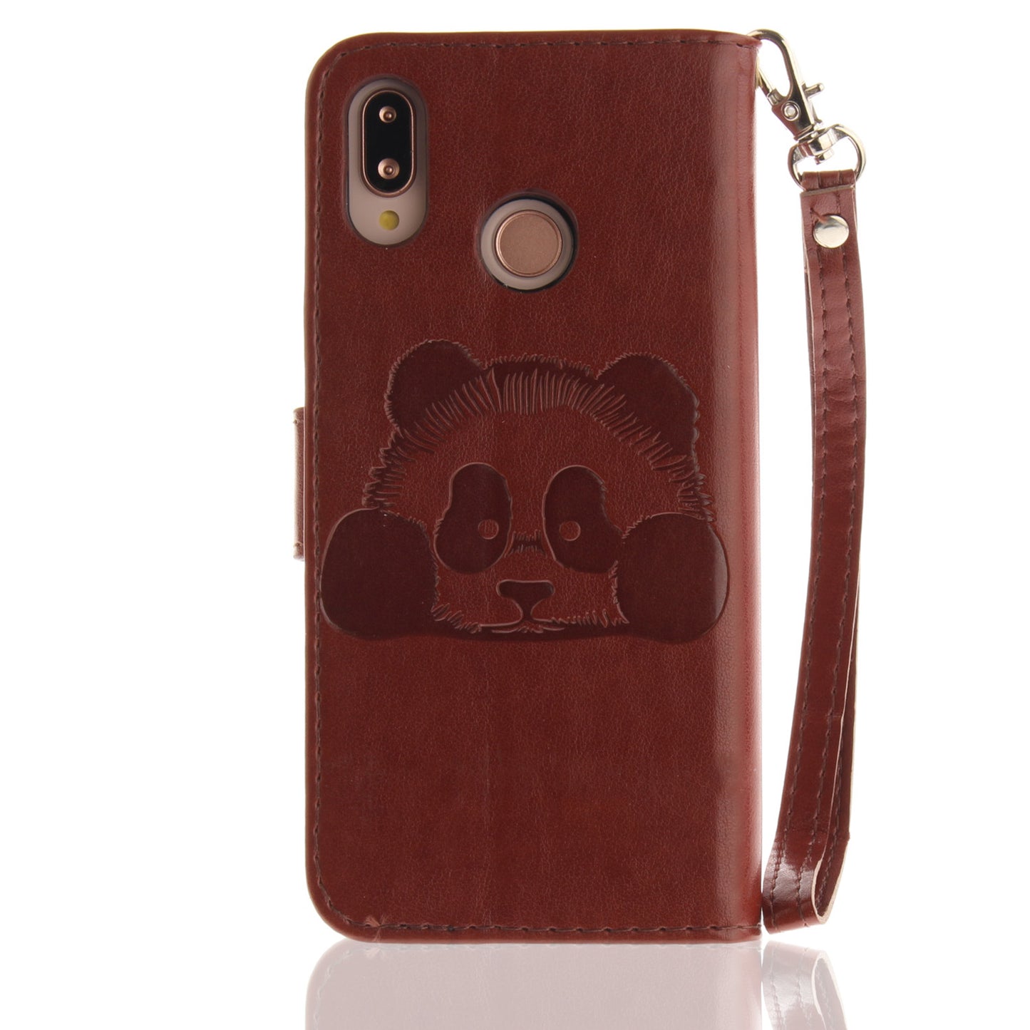 3D Embossing Panda Design For Huawei P20 Lite PU Leather Wallet Flip Cover Stand Card Slot Soft With Strap