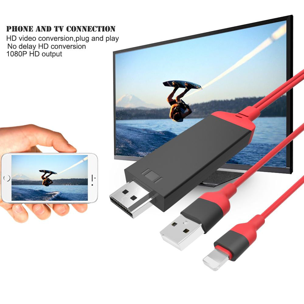 JQIAQ HDMI Converter Adapter 8 Pin HDMI Cable For Iphone 8 7 6 6s Plus