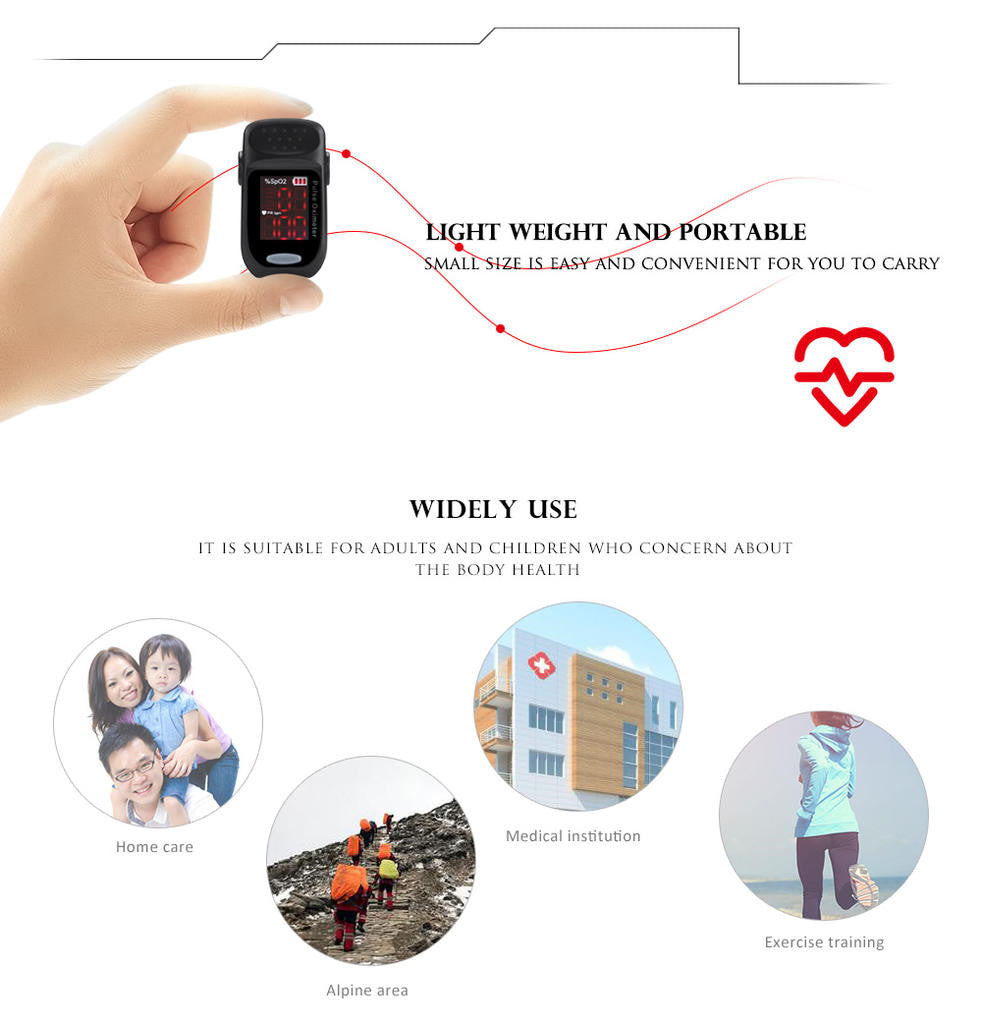 JQIAQ Pulse Oximeter Finger Blood Oxygen Monitor LED Display