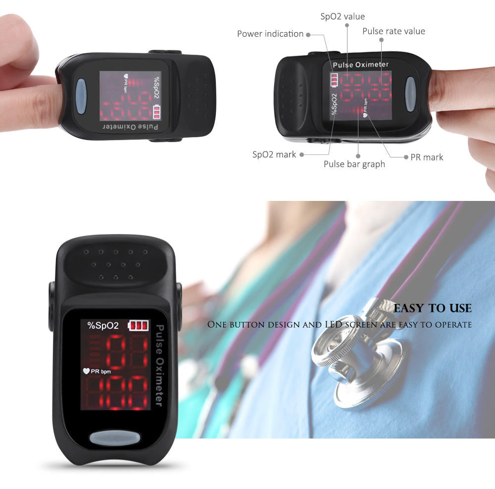 JQIAQ Pulse Oximeter Finger Blood Oxygen Monitor LED Display