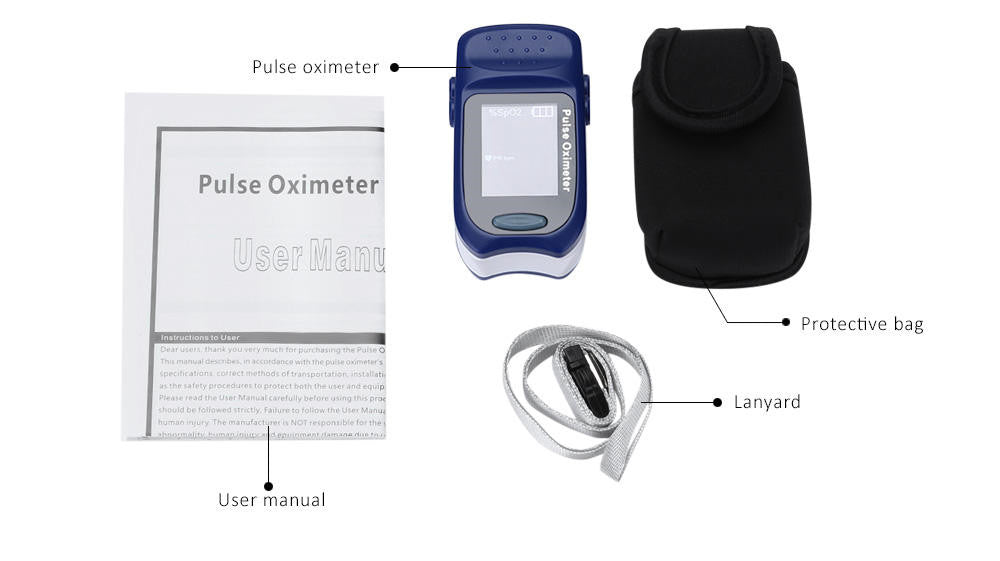 JQIAQ Pulse Oximeter Finger Blood Oxygen Monitor LED Display