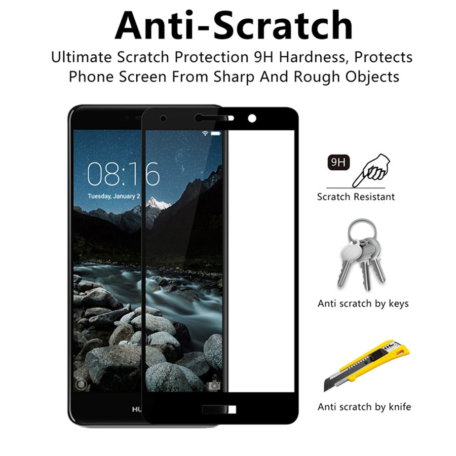 Complete Covering Tempered Glass for Huawei GR5 2017 Honor 6X Full Cover Screen Protector Glass Film for Honor 6X