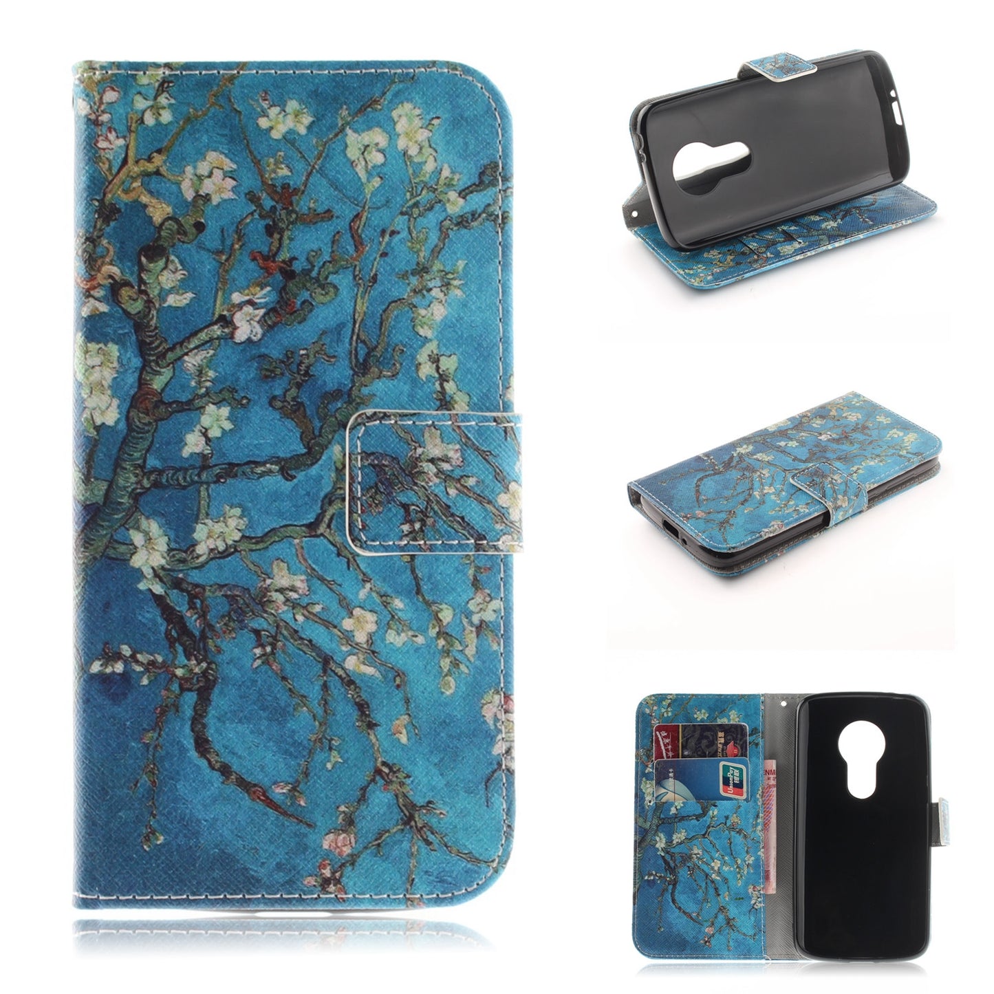 Motorola Moto E5 Play Phone Case Pattern Printed Flip Magnetic Wallet Card Slot Soft Protective Cover