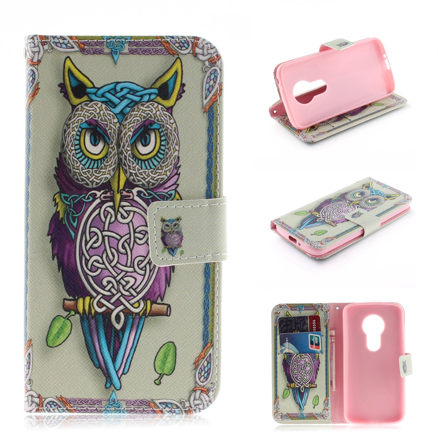 Motorola Moto E5 Play Phone Case Pattern Printed Flip Magnetic Wallet Card Slot Soft Protective Cover