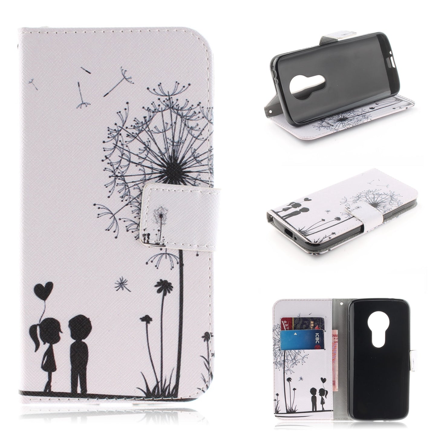 Motorola Moto E5 Play Phone Case Pattern Printed Flip Magnetic Wallet Card Slot Soft Protective Cover