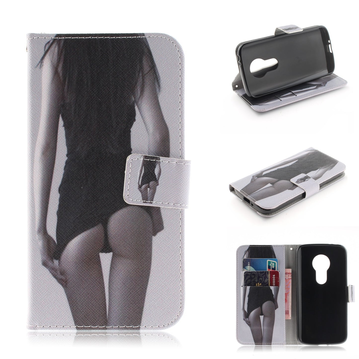 Motorola Moto E5 Play Phone Case Pattern Printed Flip Magnetic Wallet Card Slot Soft Protective Cover