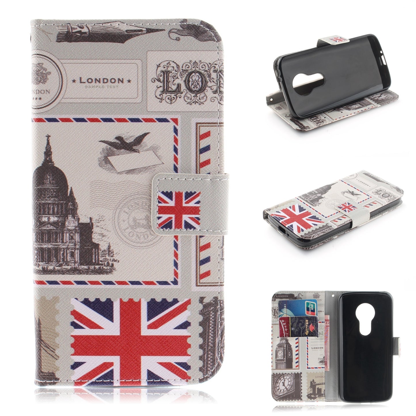 Motorola Moto E5 Play Phone Case Pattern Printed Flip Magnetic Wallet Card Slot Soft Protective Cover