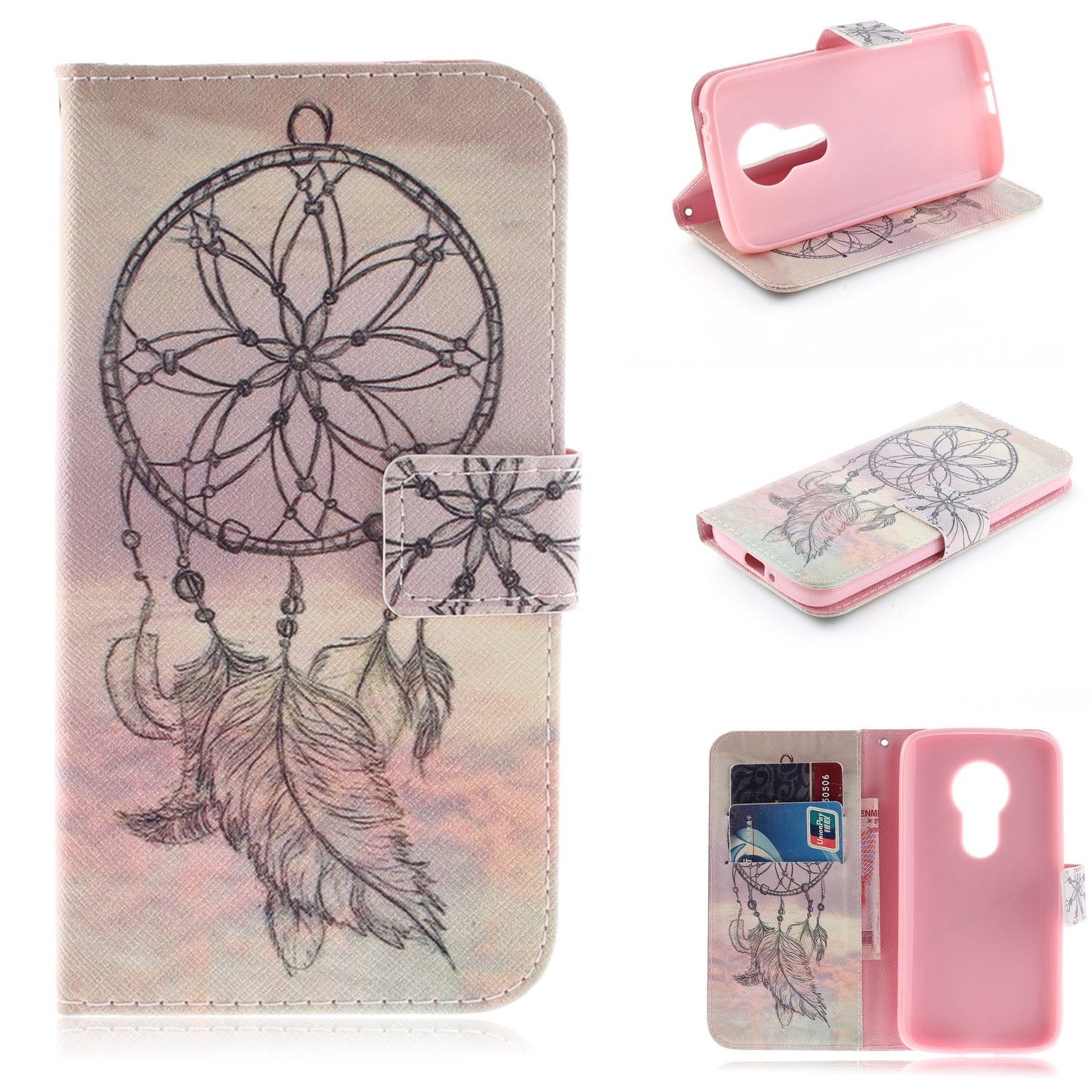 Motorola Moto E5 Play Phone Case Pattern Printed Flip Magnetic Wallet Card Slot Soft Protective Cover