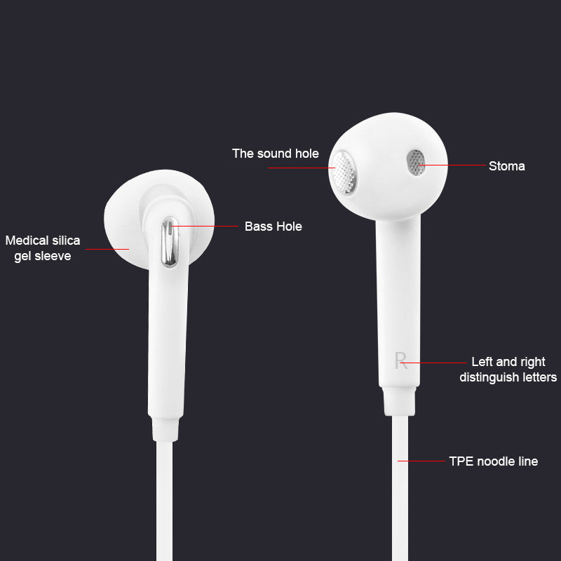 Stereo Headset 3.5mm Wired Earphone Portable Sport Running Stereo Headphone with Mic RC for IPhone Samsung Xiaomi