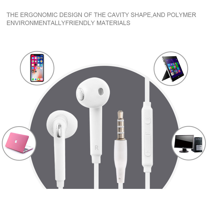 Stereo Headset 3.5mm Wired Earphone Portable Sport Running Stereo Headphone with Mic RC for IPhone Samsung Xiaomi