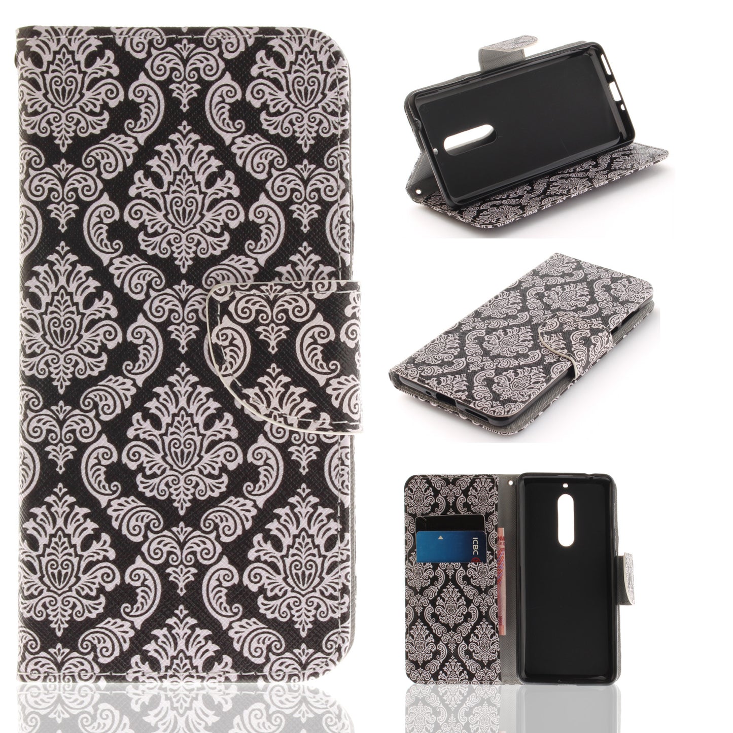 Nokia 5 Phone Case Pattern Printed Flip Magnetic Wallet Card Slot Soft Protective Cover