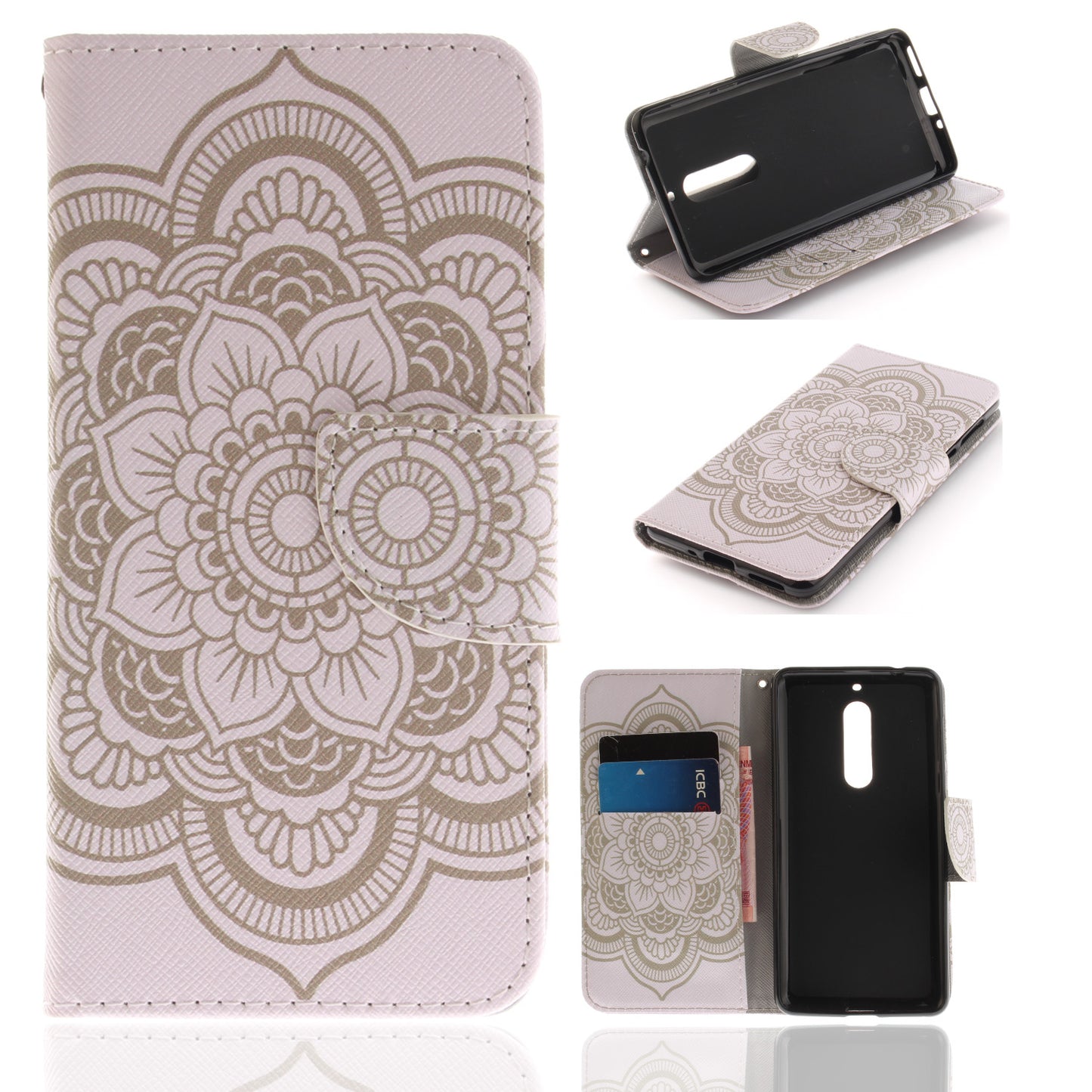 Nokia 5 Phone Case Pattern Printed Flip Magnetic Wallet Card Slot Soft Protective Cover