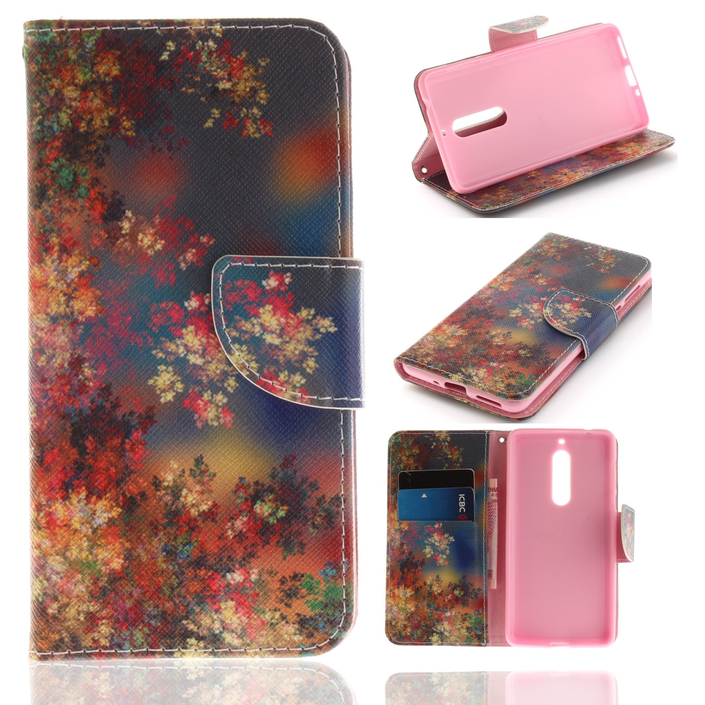 Nokia 5 Phone Case Pattern Printed Flip Magnetic Wallet Card Slot Soft Protective Cover