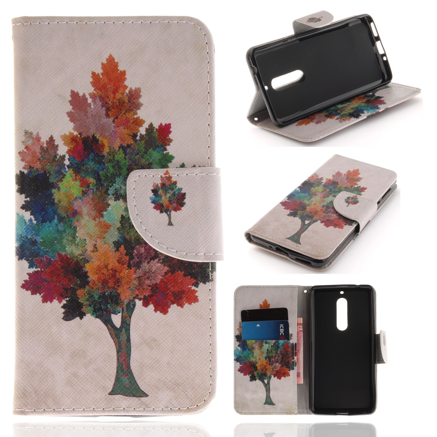 Nokia 5 Phone Case Pattern Printed Flip Magnetic Wallet Card Slot Soft Protective Cover