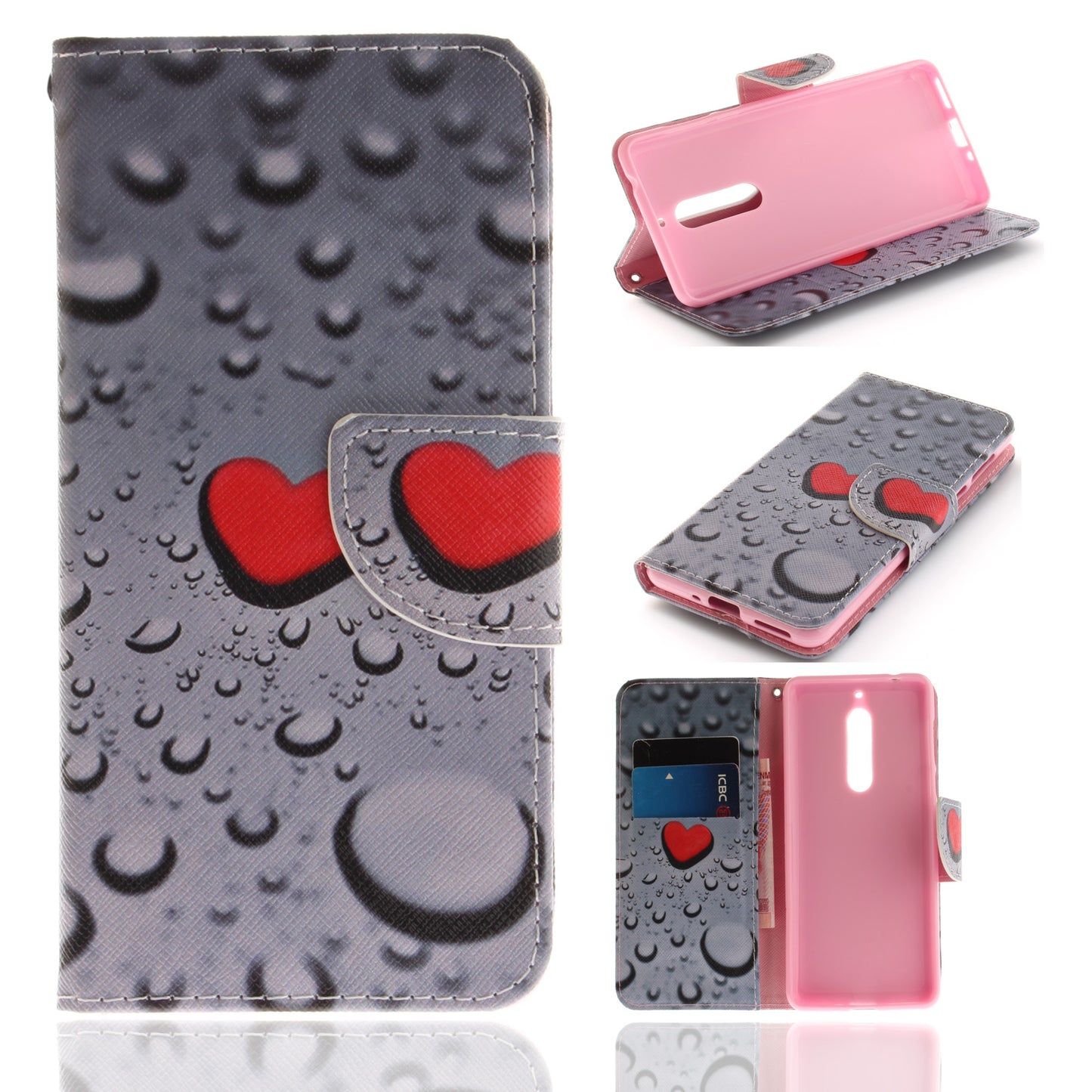 Nokia 5 Phone Case Pattern Printed Flip Magnetic Wallet Card Slot Soft Protective Cover