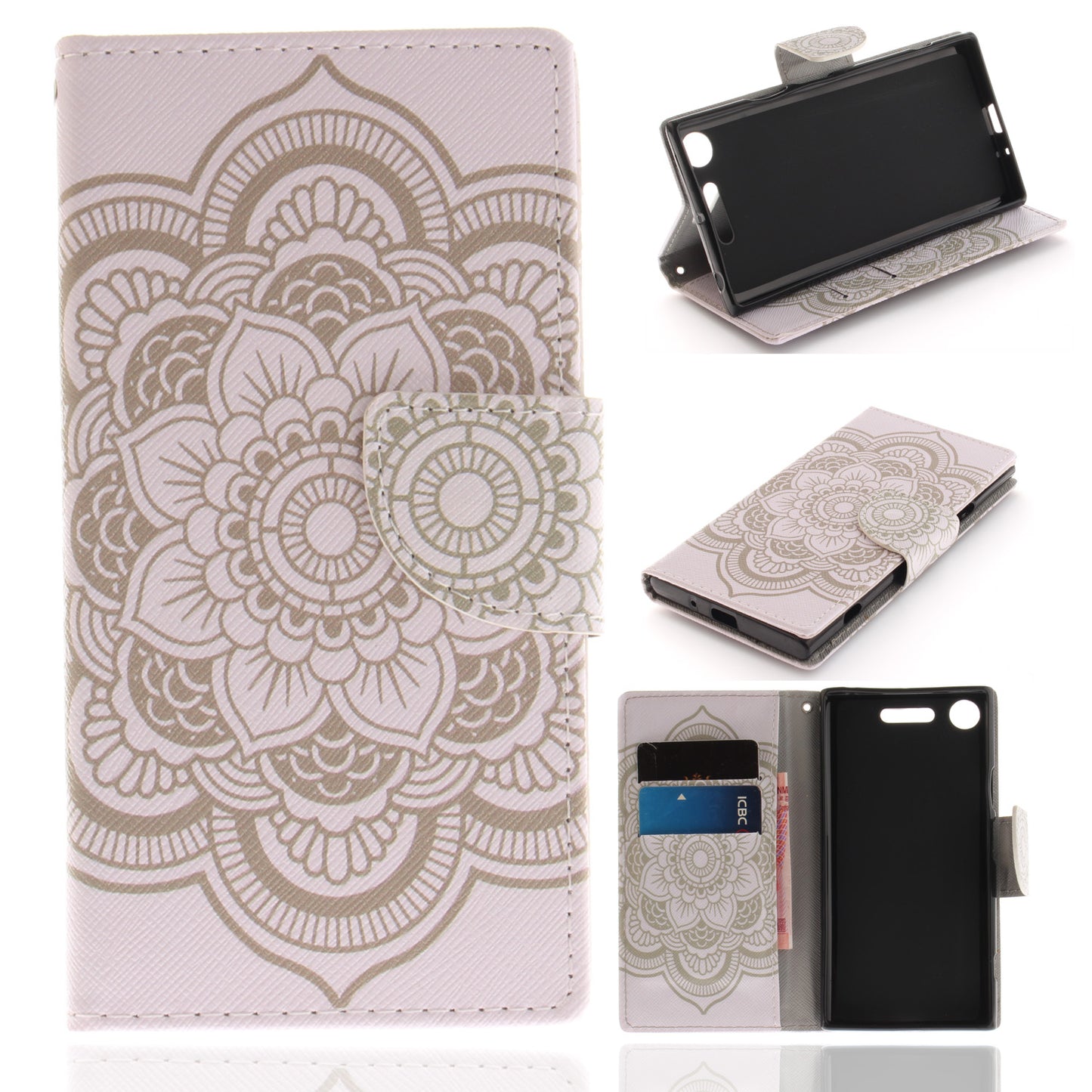 Sony Xperia XZ1 Phone Case Pattern Printed Flip Magnetic Wallet Card Slot Soft Protective Cover
