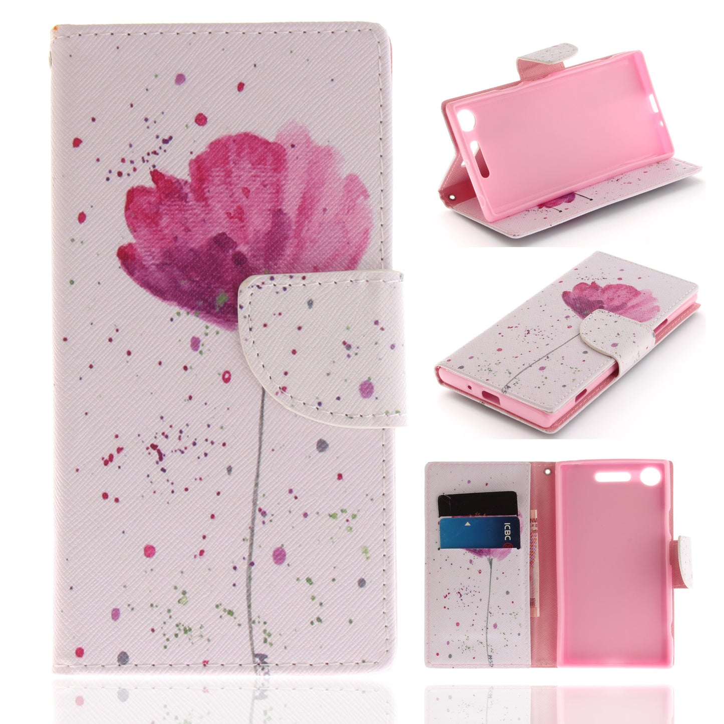 Sony Xperia XZ1 Phone Case Pattern Printed Flip Magnetic Wallet Card Slot Soft Protective Cover