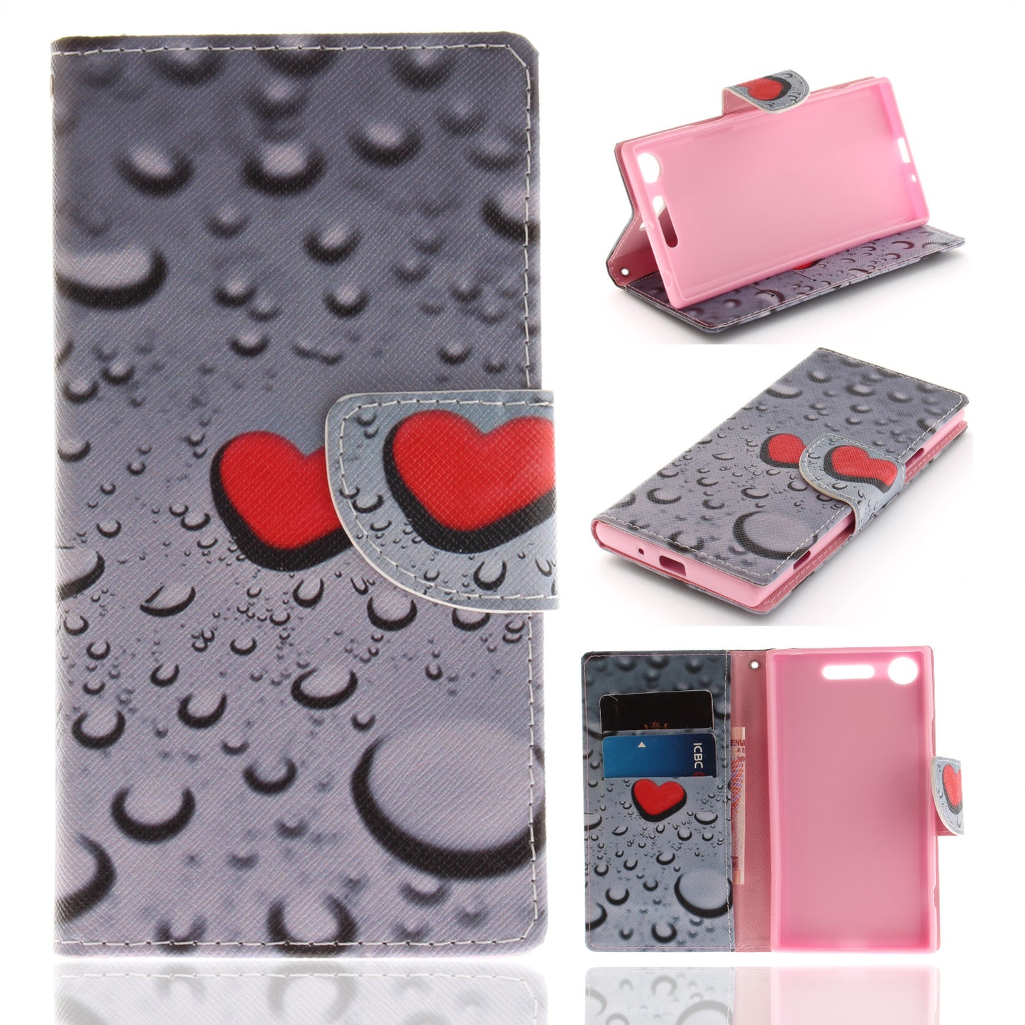 Sony Xperia XZ1 Phone Case Pattern Printed Flip Magnetic Wallet Card Slot Soft Protective Cover