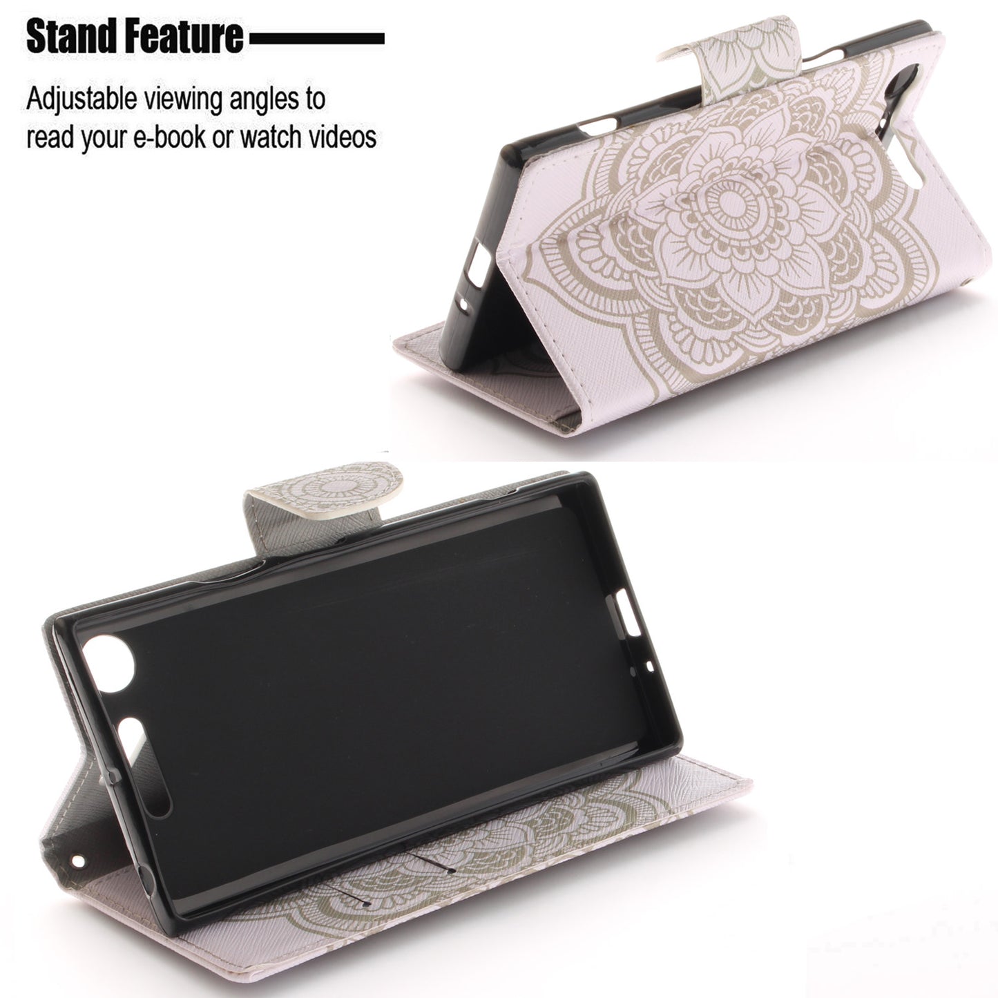 Sony Xperia XZ1 Phone Case Pattern Printed Flip Magnetic Wallet Card Slot Soft Protective Cover