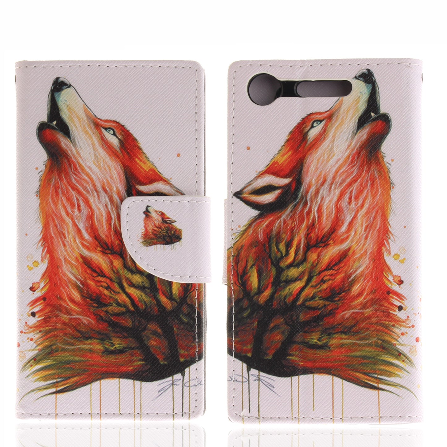 Sony Xperia XZ1 Phone Case Pattern Printed Flip Magnetic Wallet Card Slot Soft Protective Cover