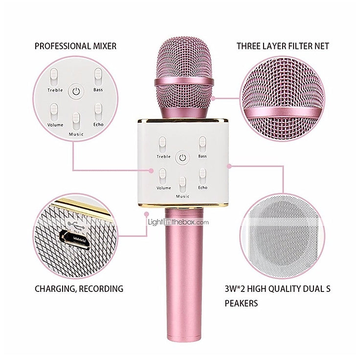 Q7 Magic Karaoke Microphone KTV Player Bluetooth MIC Speaker Record Music For Iphone Android