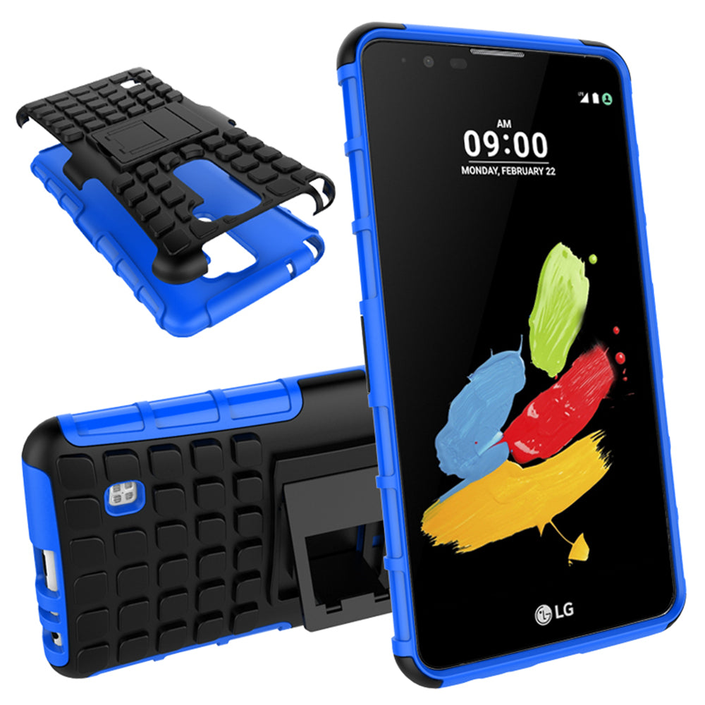 Heavy Duty Dual Layer Shockproof Silicone Phone Protective Case TPU Hybrid Kickstand Cover  for LG stylus2
